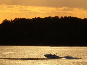 lake at sunset